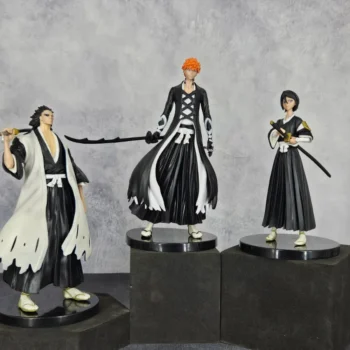 Bleach Action Figure Set of 3 – Hitsugaya Toushirou, Zaraki Kenpachi, Kurosaki Ichigo | PVC | 18 cm