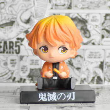 Demon Slayer Zenitsu Agatsuma Bobblehead With Mobile Holder For Cars | 14.5 CMS |