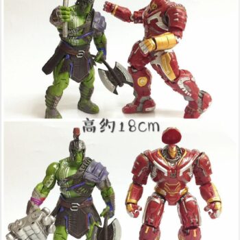 Hulk + Hulk buster iron man movable joints set of 2