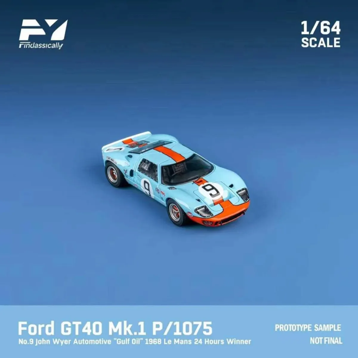 Findassically Ford GT40 Mk1 968 Le Mans 24 Hours 1st Winner #6 #9 Gulf Oil
