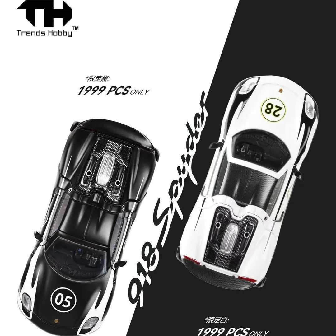 GTSHOW 2026 EXCLUSIVE Trends Hobby Porsche 918 spyder Black, White Limited to 1999