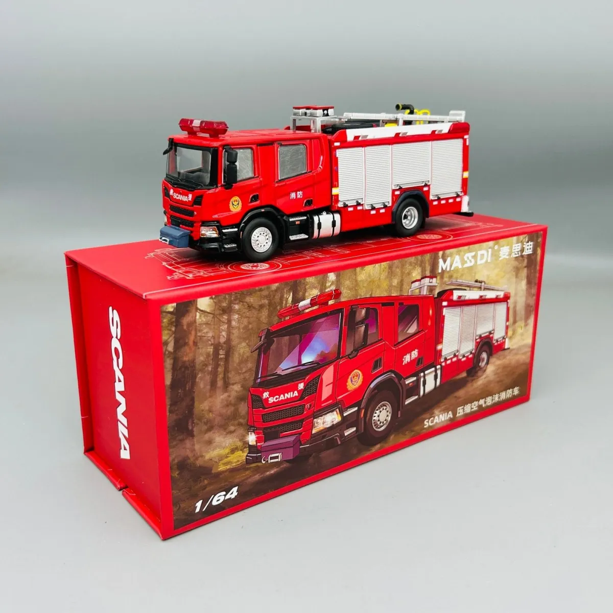Masdi Scania 1:64 Fire truck 2 variants