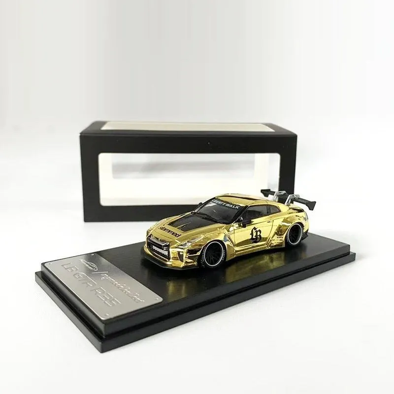 Mymodelcollect 1:64 Nissan LB GTR R35 Electroplated Gold Alloy Car Model