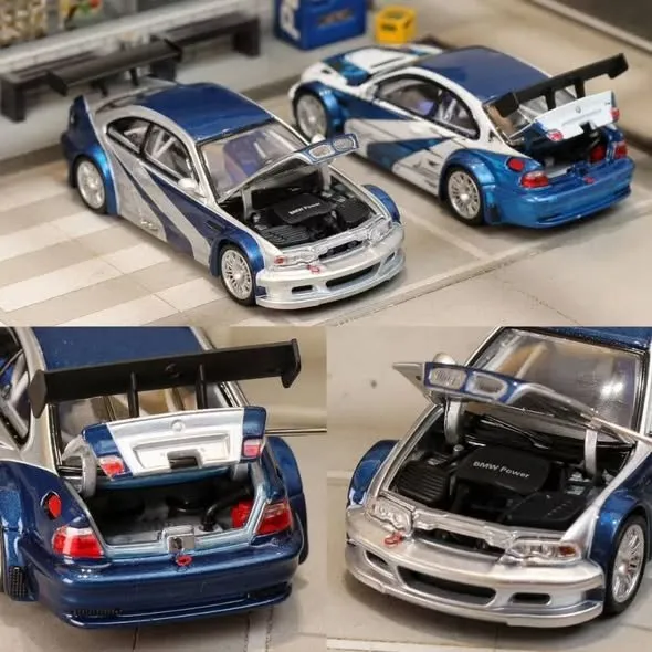 New Ghost Player × Street Weapon 1:64 BMW M3 E46 GTR Openable front and rear hood, visible engine