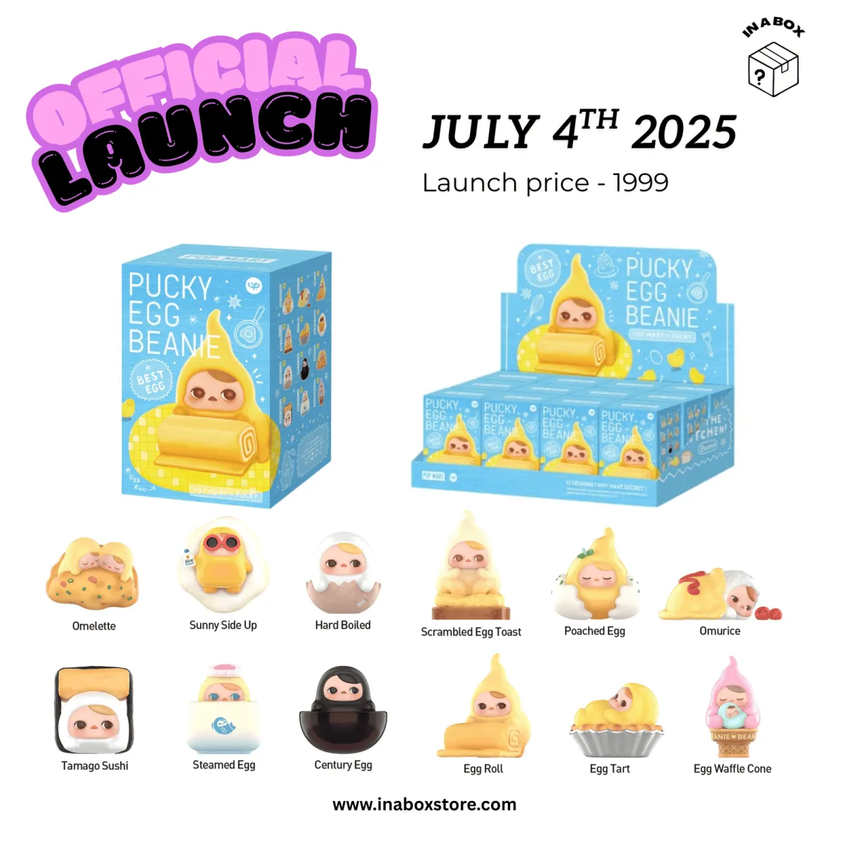 PUCKY Egg Beanie Series Figures, Blind Box